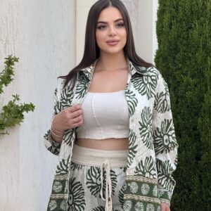 Ensemble Femme Décontracté à Imprimé Tropical